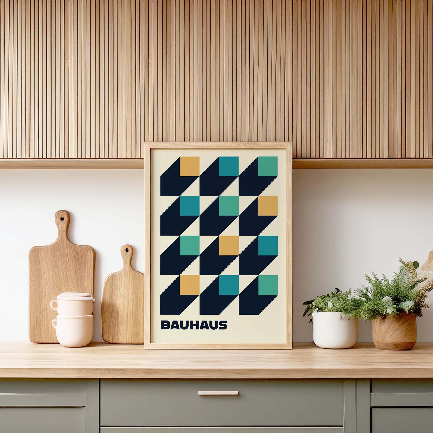 Bauhaus 3d Squares Design Print, Bauhaus Wall Art, Geometric Wall Art, Minimalist Wall Art, Print, Wall Art Print, Poster.