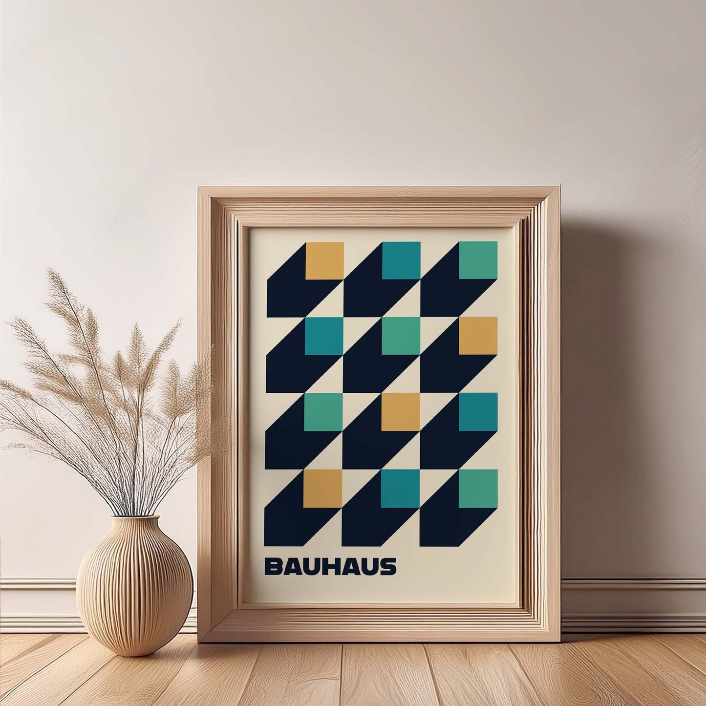 Bauhaus 3d Squares Design Print, Bauhaus Wall Art, Geometric Wall Art, Minimalist Wall Art, Print, Wall Art Print, Poster.