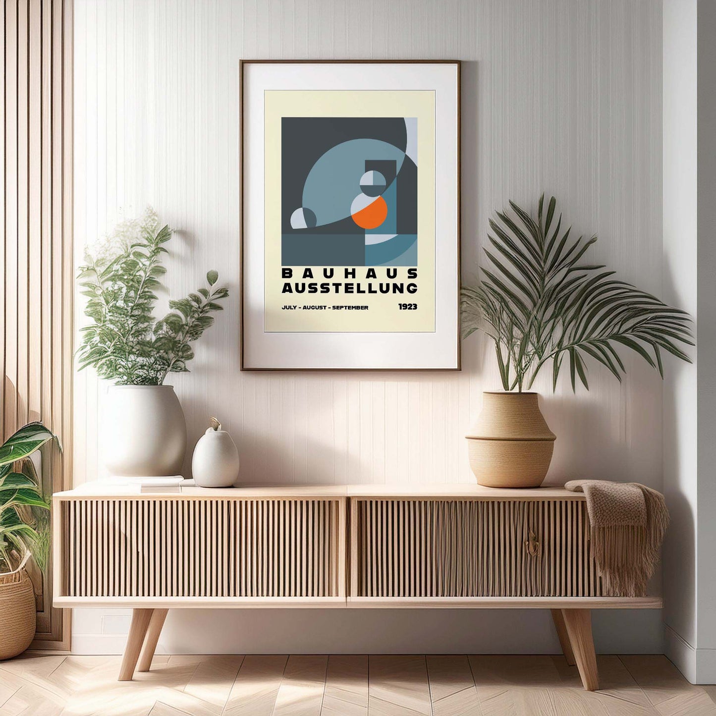 Bauhaus Blue & Orange Design Print, Bauhaus Wall Art, Retro, Mid Century Modern, Minimalist Wall Art, Print, Wall Art Print, Poster.