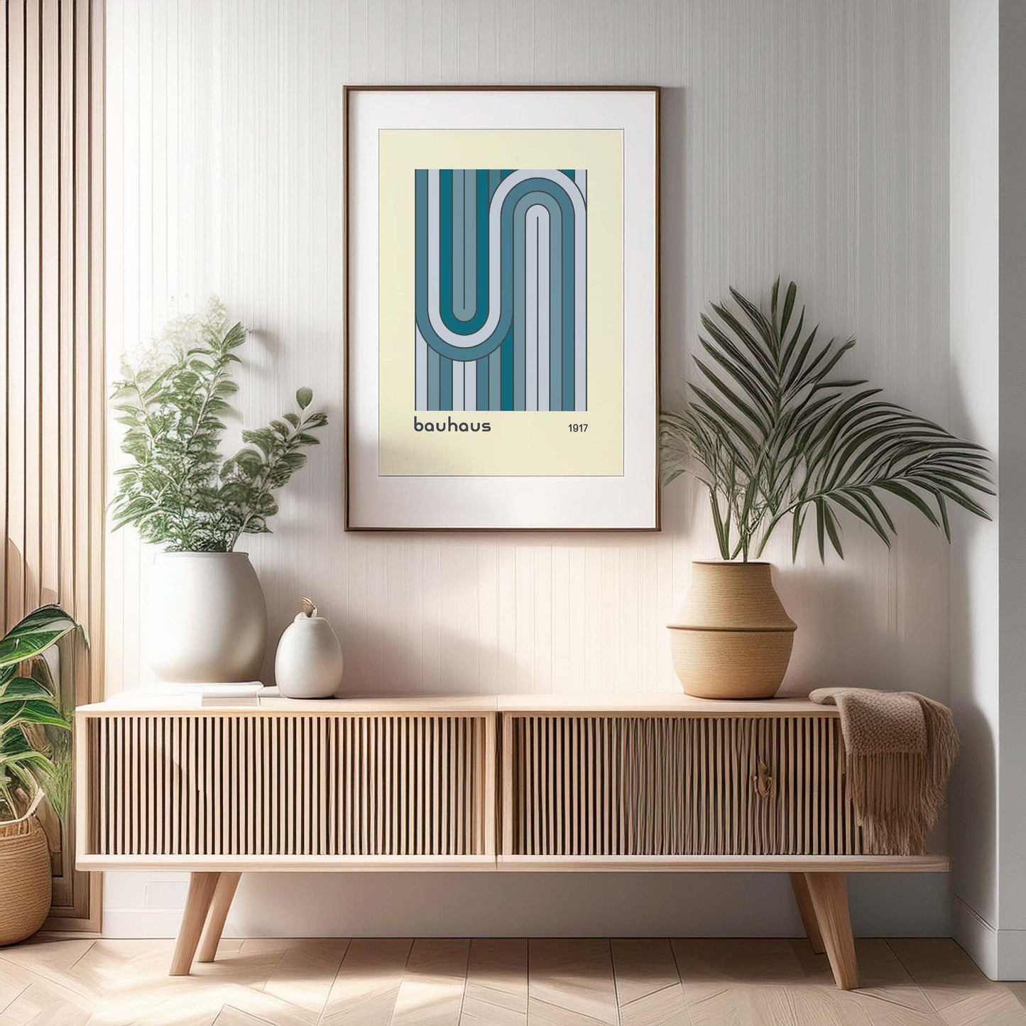 Bauhaus Blue Tubular Design Print, Bauhaus Wall Art, Retro, Mid Century Modern, Minimalist Wall Art, Print, Wall Art Print, Poster.