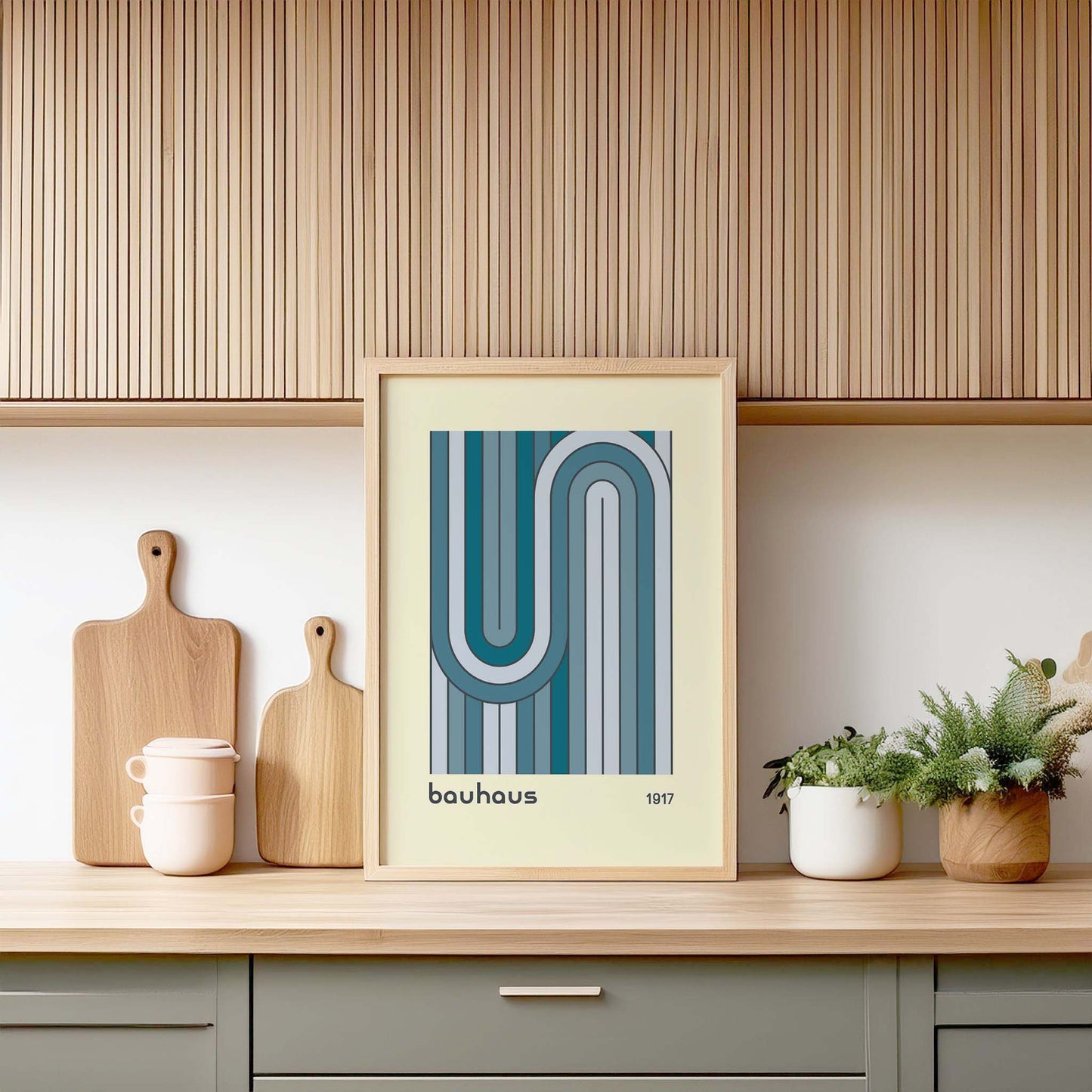 Bauhaus Blue Tubular Design Print, Bauhaus Wall Art, Retro, Mid Century Modern, Minimalist Wall Art, Print, Wall Art Print, Poster.