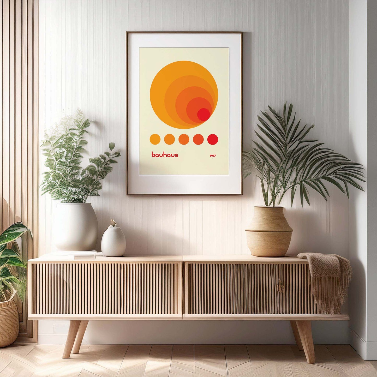 Bauhaus Orange Circles Design Print, Bauhaus Wall Art, Retro, Mid Century Modern, Minimalist Wall Art, Print, Wall Art Print, Poster.