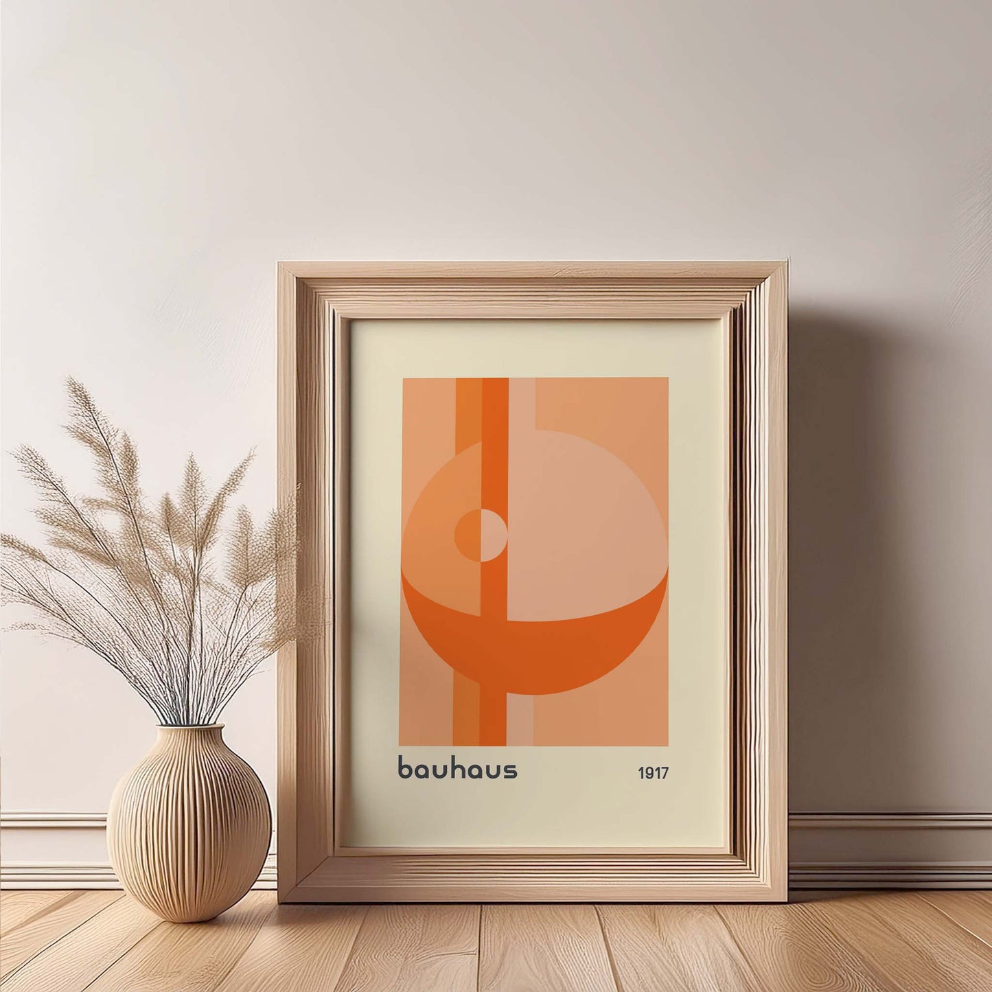 Bauhaus Orange Globe Design Print, Bauhaus Wall Art, Retro, Mid Century Modern, Minimalist Wall Art, Print, Wall Art Print, Poster.