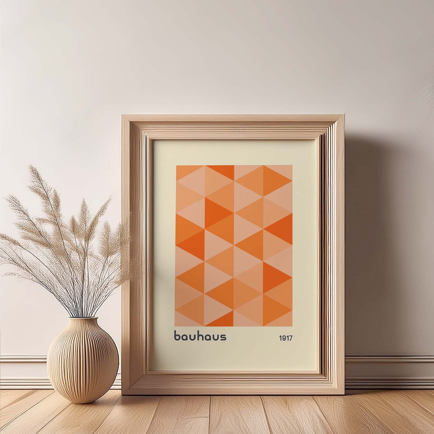 Bauhaus Orange Triangular Design Print, Bauhaus Wall Art, Retro, Mid Century Modern, Minimalist Wall Art, Print, Wall Art Print, Poster.