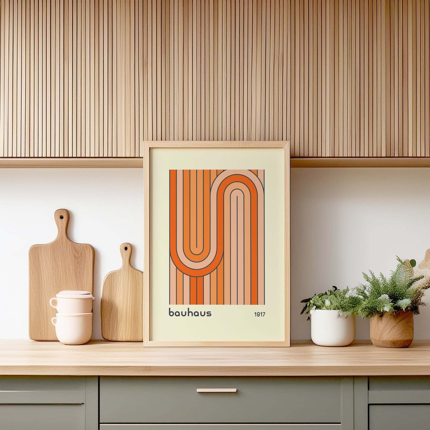 Bauhaus Orange Tubular Design Print, Bauhaus Wall Art, Retro, Mid Century Modern, Minimalist Wall Art, Print, Wall Art Print, Poster.