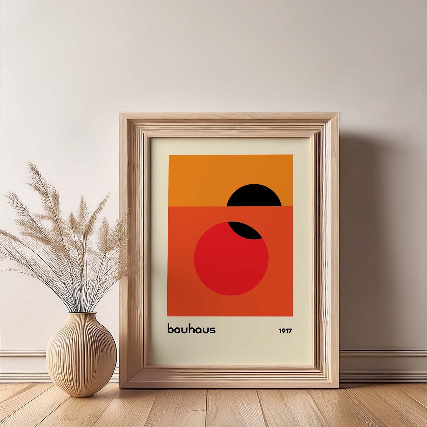 Bauhaus Circular Cutout, Bauhaus Wall Art, Retro, Mid Century Modern, Minimalist Wall Art, Print, Wall Art Print, Poster.