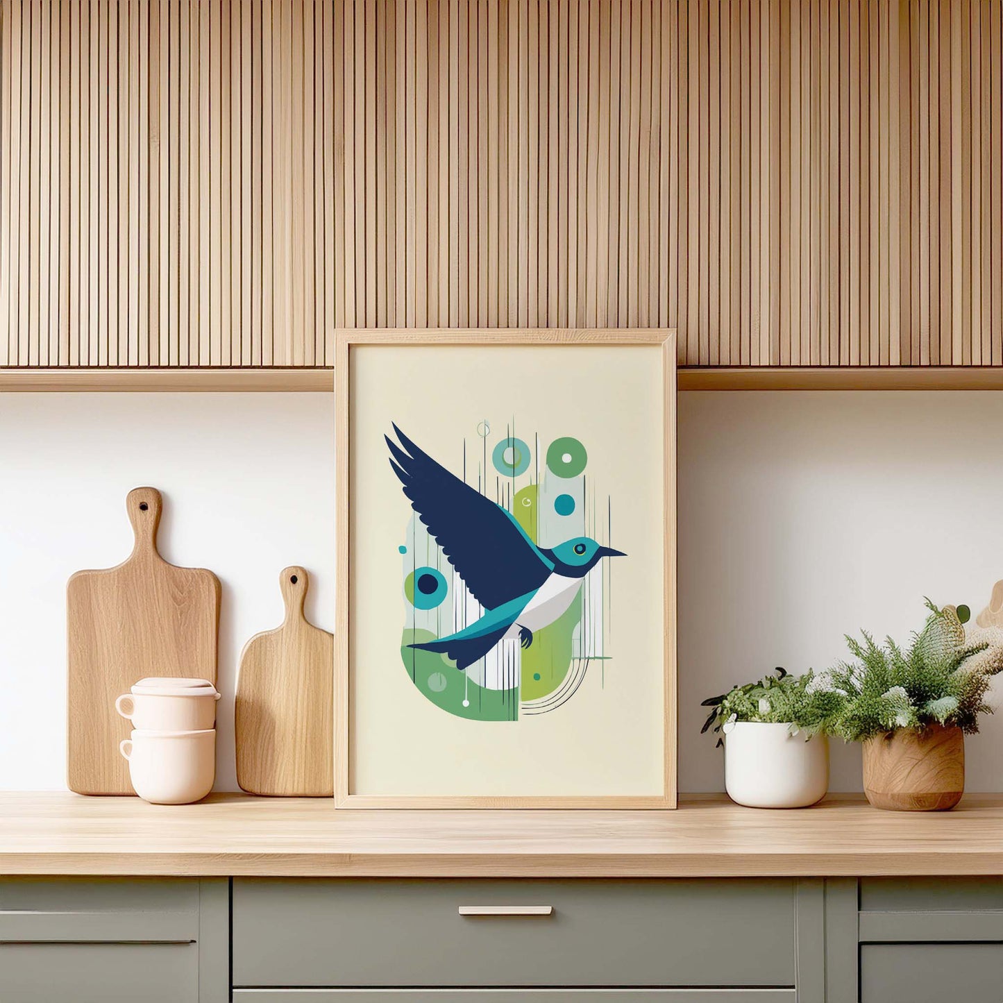 Flying Bird Illustration Design, Wall Art, Minimalist Wall Art, Print, Wall Art Print, Poster.