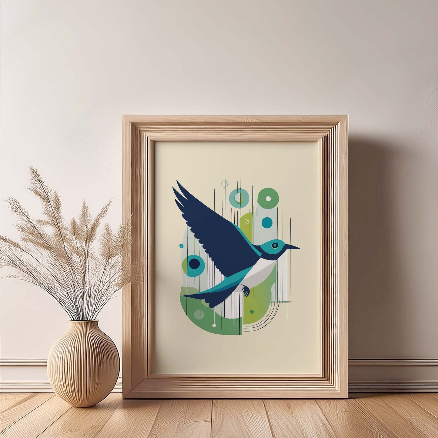 Flying Bird Illustration Design, Wall Art, Minimalist Wall Art, Print, Wall Art Print, Poster.