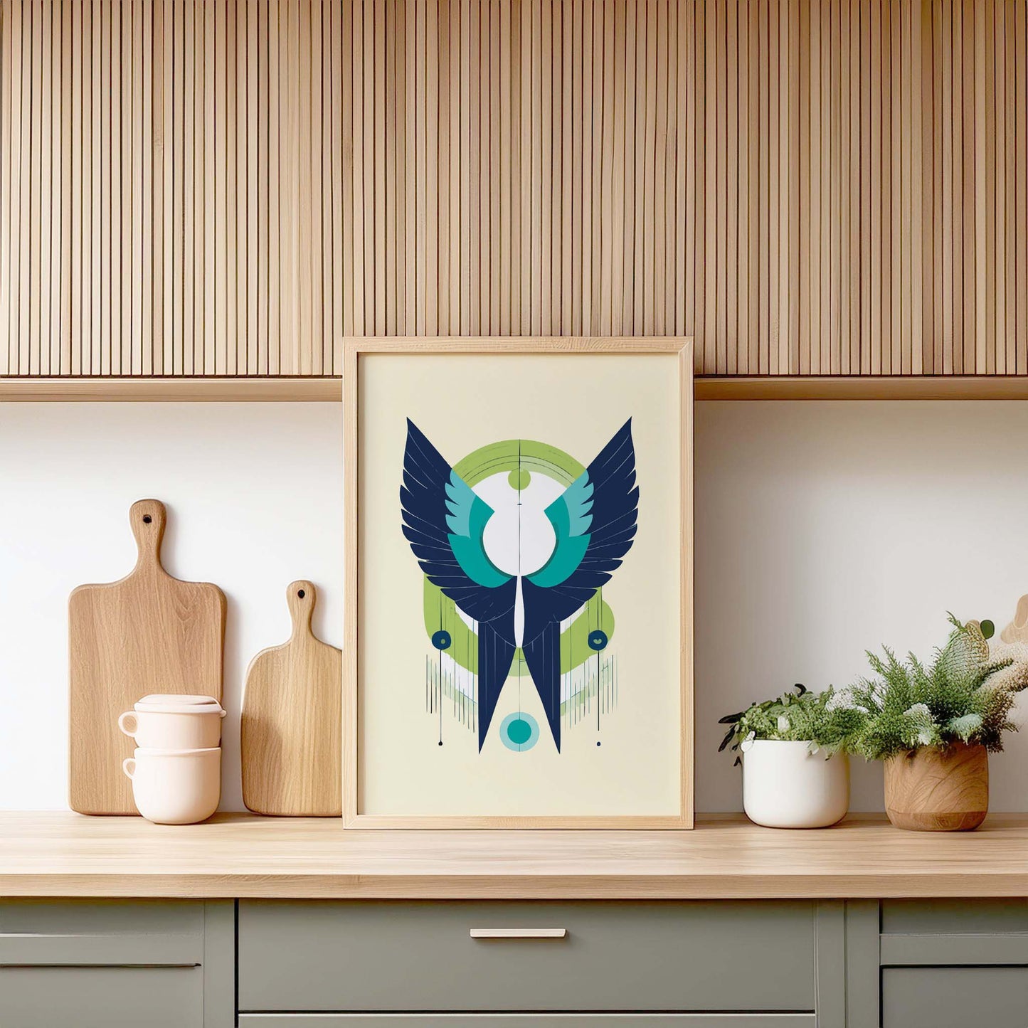 Bird Wings Illustration Design, Wall Art, Minimalist Wall Art, Print, Wall Art Print, Poster.