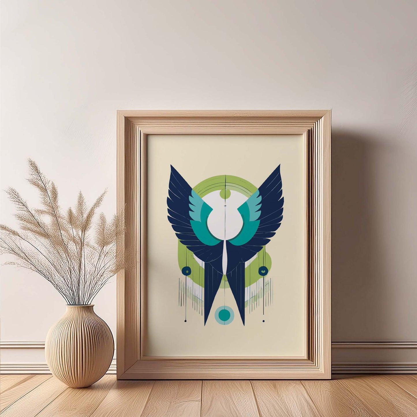 Bird Wings Illustration Design, Wall Art, Minimalist Wall Art, Print, Wall Art Print, Poster.