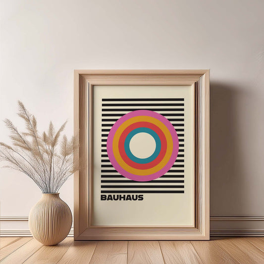 Bauhaus Circles & Lines Design Print, Bauhaus Wall Art, Geometric Wall Art, Minimalist Wall Art, Print, Wall Art Print, Poster.