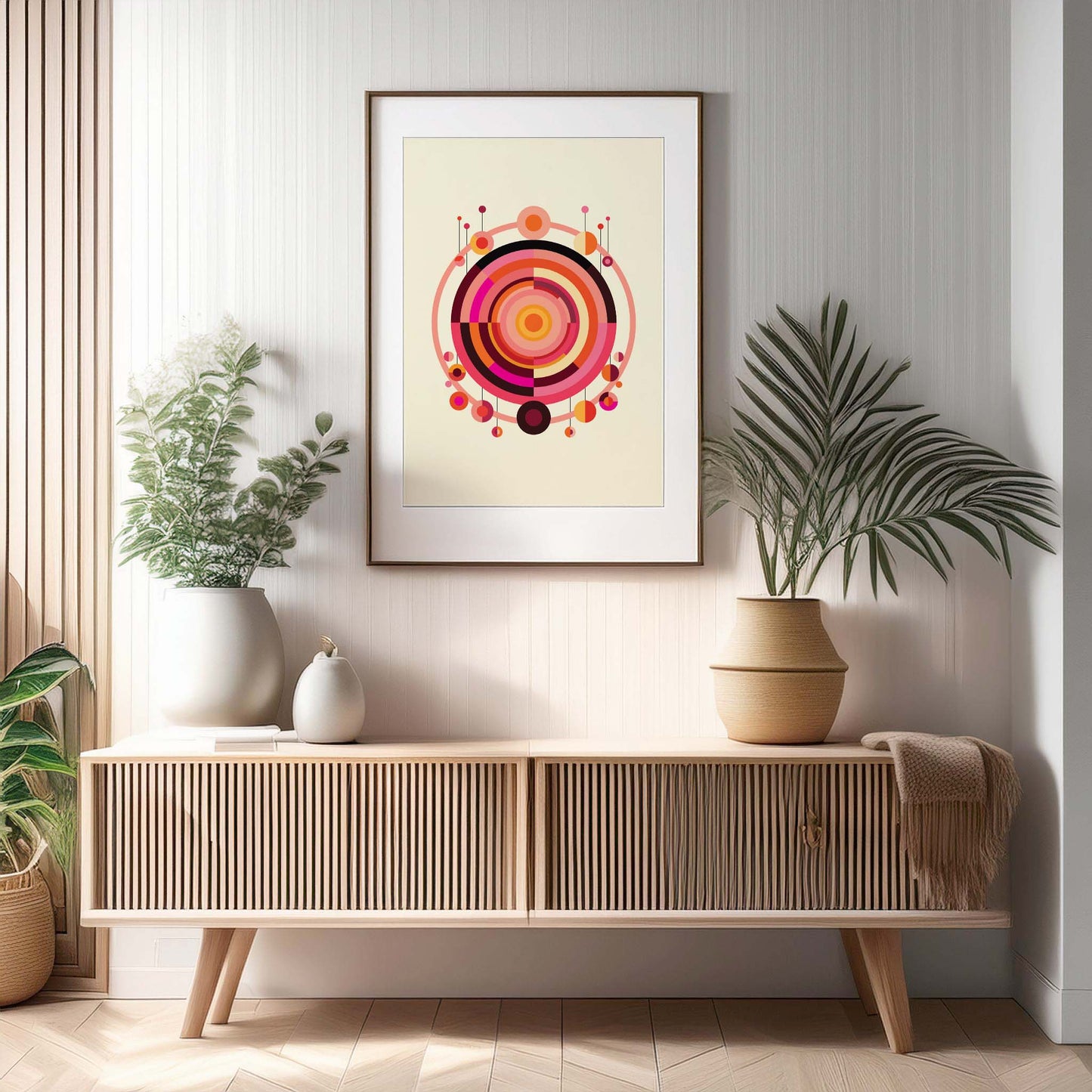 Geometric Pink & Orange Modern Design Print, Wall Art, Geometric Wall Art, Minimalist Wall Art, Print, Wall Art Print, Poster.