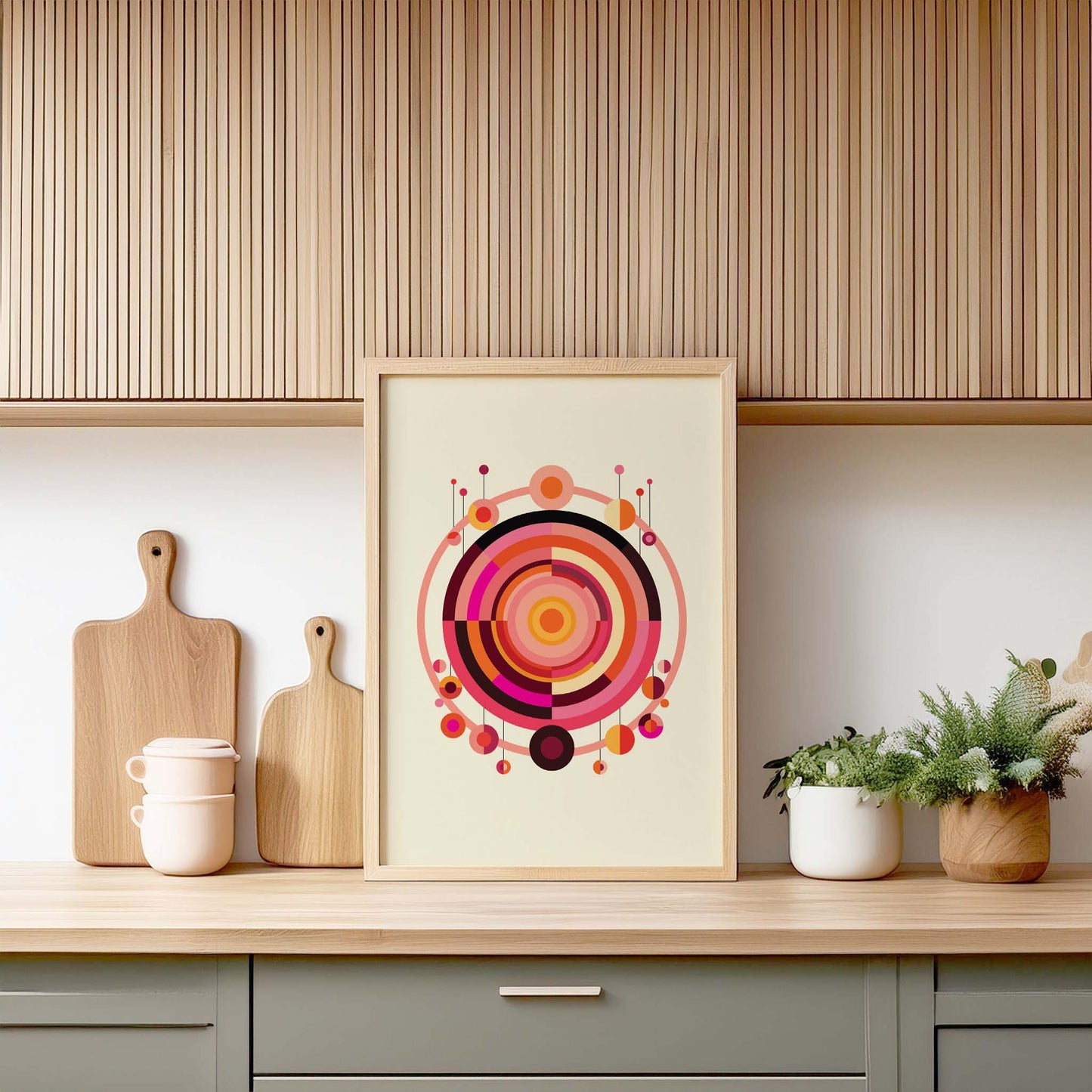 Geometric Pink & Orange Modern Design Print, Wall Art, Geometric Wall Art, Minimalist Wall Art, Print, Wall Art Print, Poster.